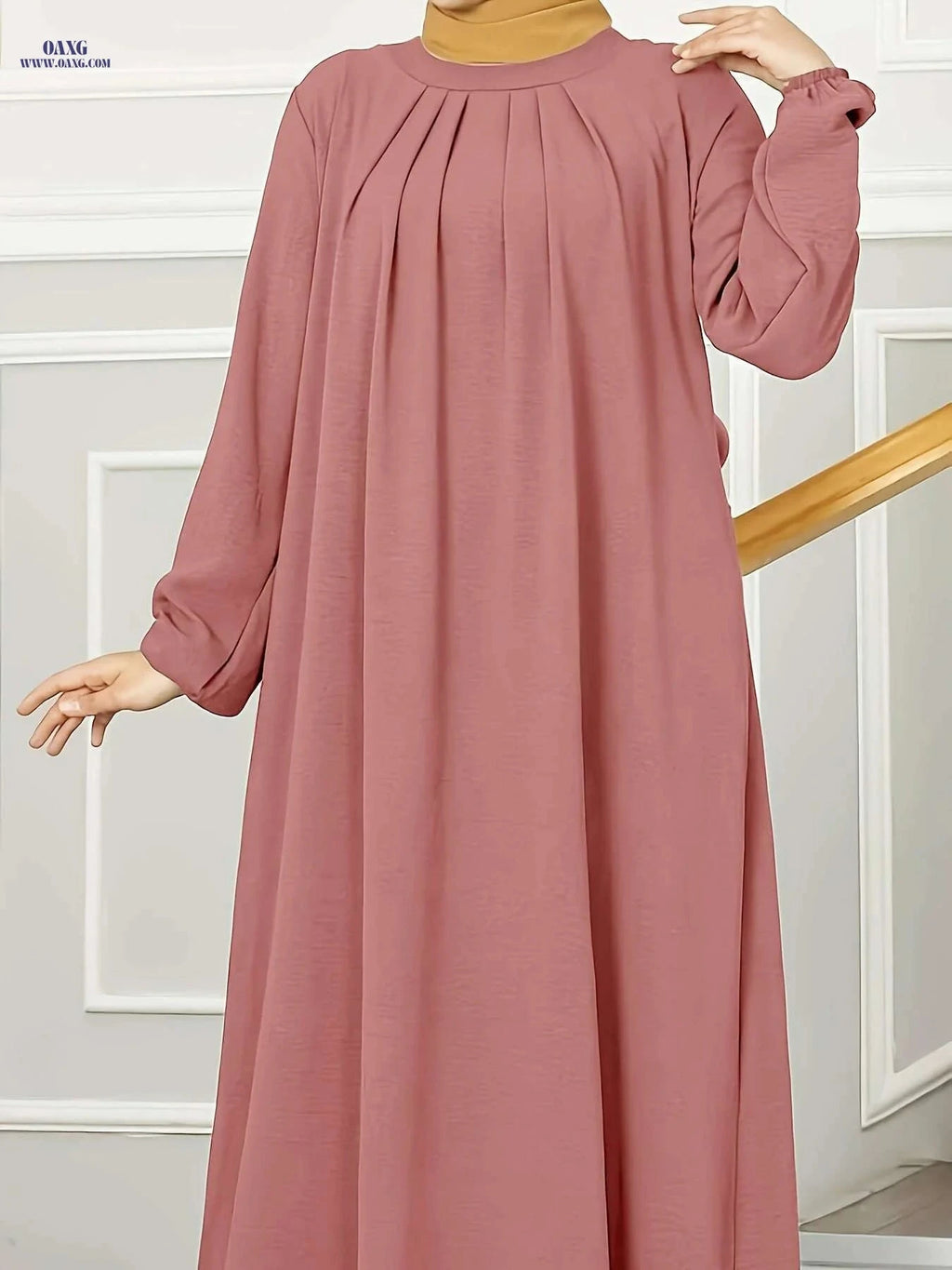 Daily Muslim Long Robe - Loose Modest Dress, Comfortable Casual Style   OAXG Army Green / S