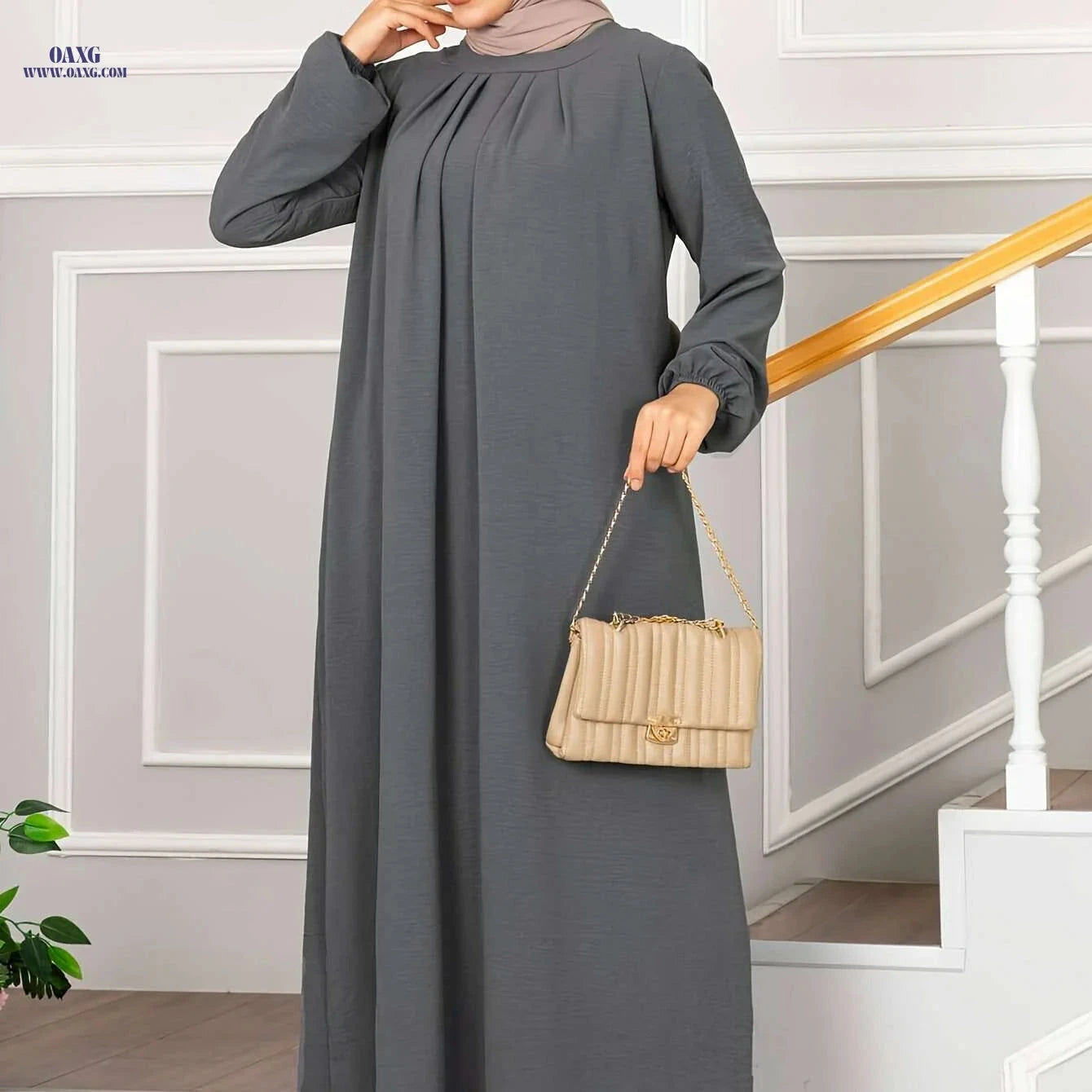 Daily Muslim Long Robe - Loose Modest Dress, Comfortable Casual Style   OAXG 