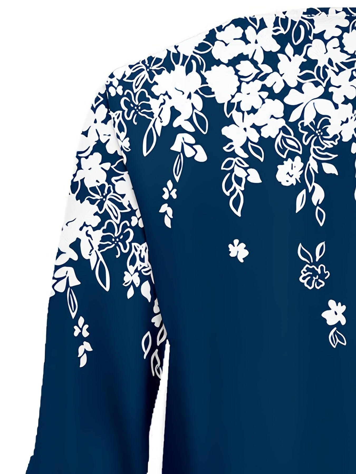 Deep Blue Flower Shadow Dress   OAXG Multicolor / S