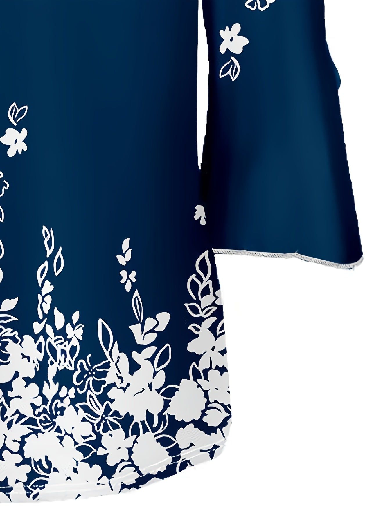 Deep Blue Flower Shadow Dress   OAXG Multicolor / S
