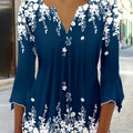 Deep Blue Flower Shadow Dress   OAXG Multicolor / S