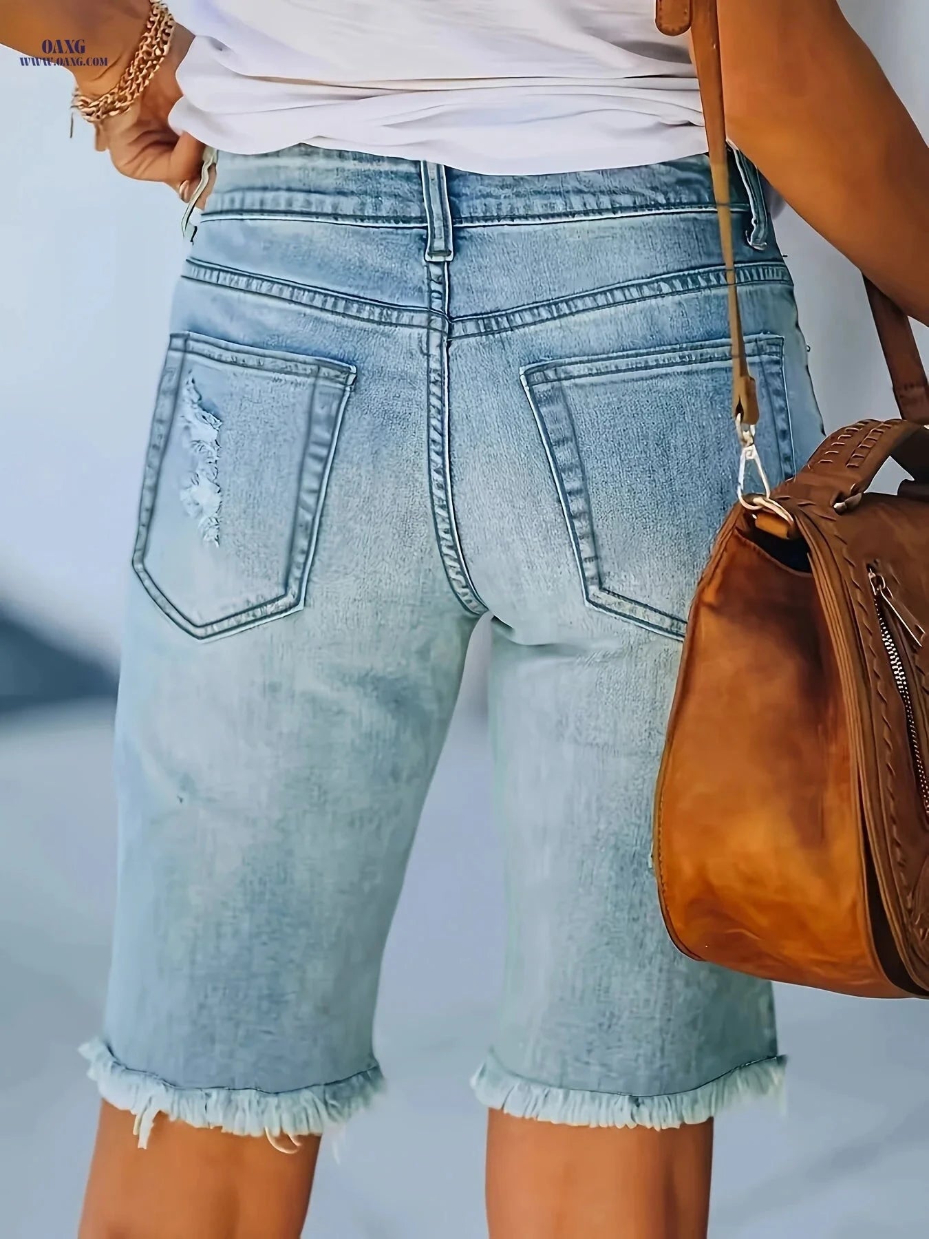 DINGDI'S Women's Summer Ripped Jean Shorts - High Waist, Casual Fit   OAXG 