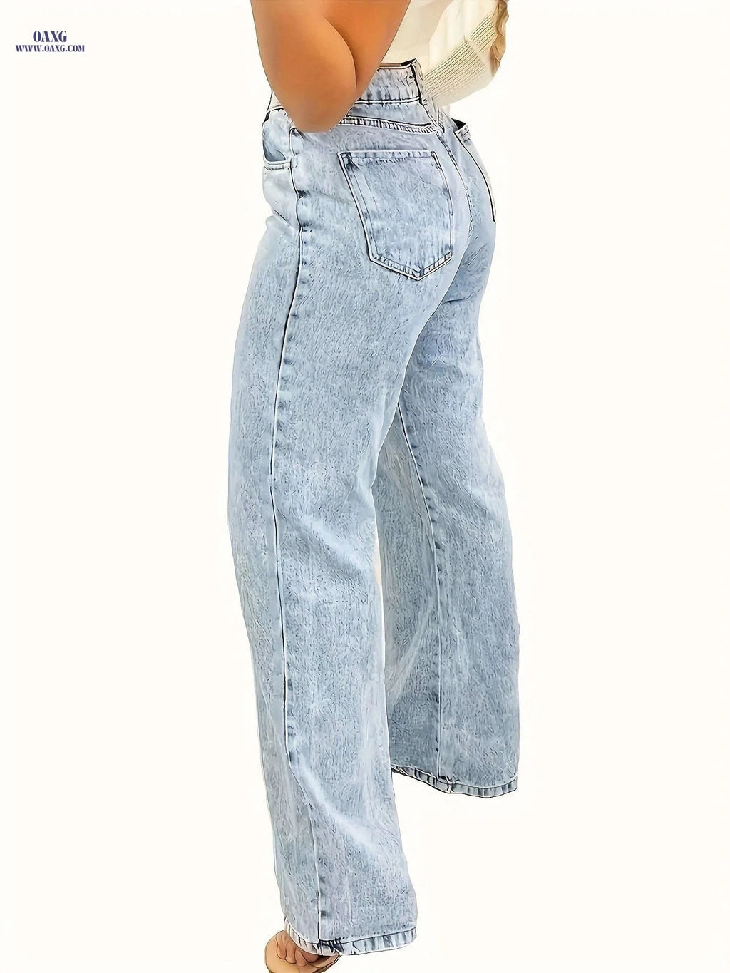 DINGDI Women's High-Stretch Slim-Fit Jeans - Snowflake Washed Denim   OAXG 