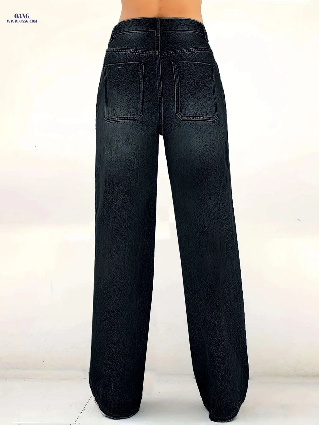 DINGDI Women's Stretchy Mid-Rise Straight-Leg Jeans - Casual Comfort   OAXG Black / S