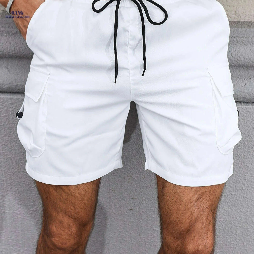 Durable Multiple Pocket Work Shorts for Men - Casual and Practical   OAXG White / XS