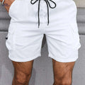 Durable Multiple Pocket Work Shorts for Men - Casual and Practical   OAXG White / XS