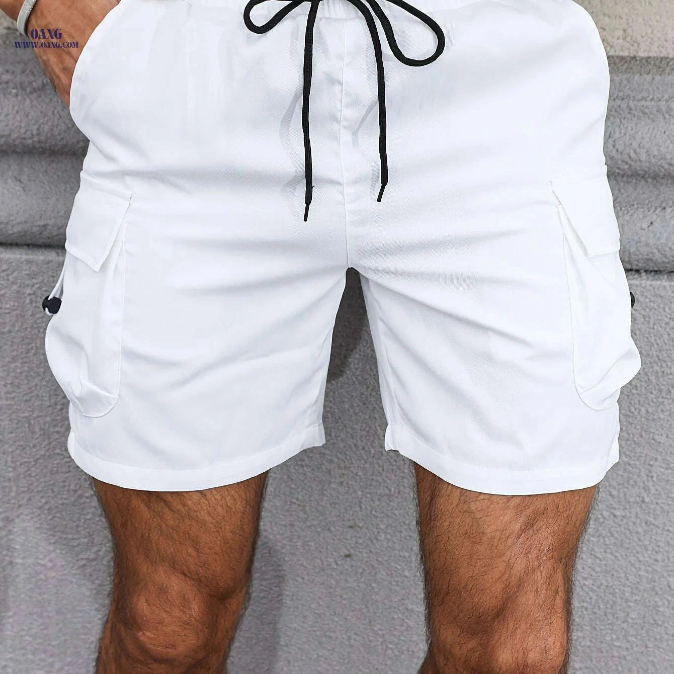 Durable Multiple Pocket Work Shorts for Men - Casual and Practical   OAXG White / XS
