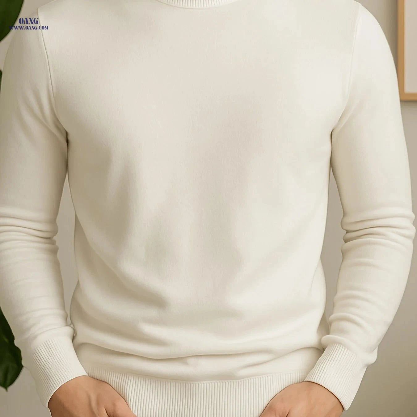 Early Autumn Men's Classic Sweater - Soft Viscose, High Neck Design   OAXG Khaki / FR XS