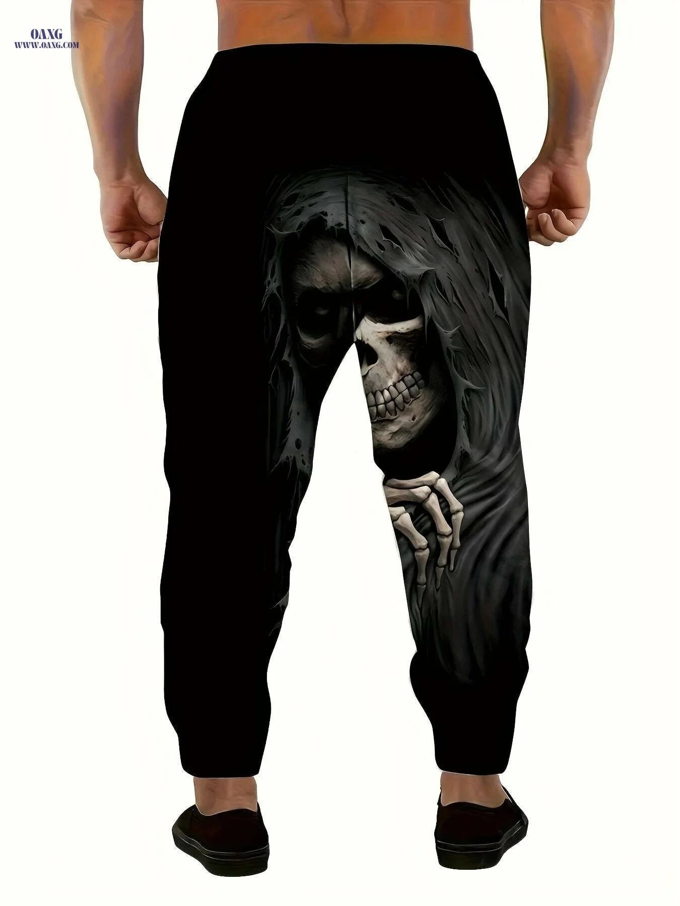 Edgy 3D Halloween Skull Joggers - Comfortable Full-Length Casual Pants   OAXG Mixed Color / S