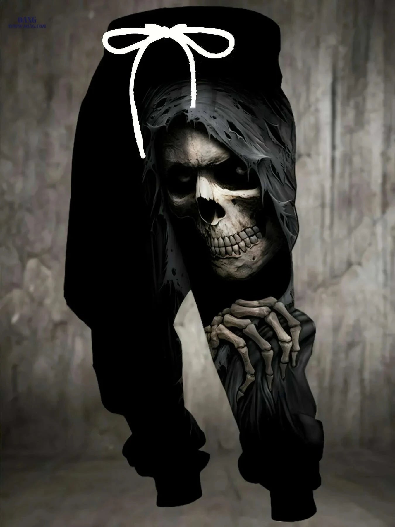 Edgy 3D Halloween Skull Joggers - Full-Length Casual Streetwear for Men   OAXG Mixed Color / S