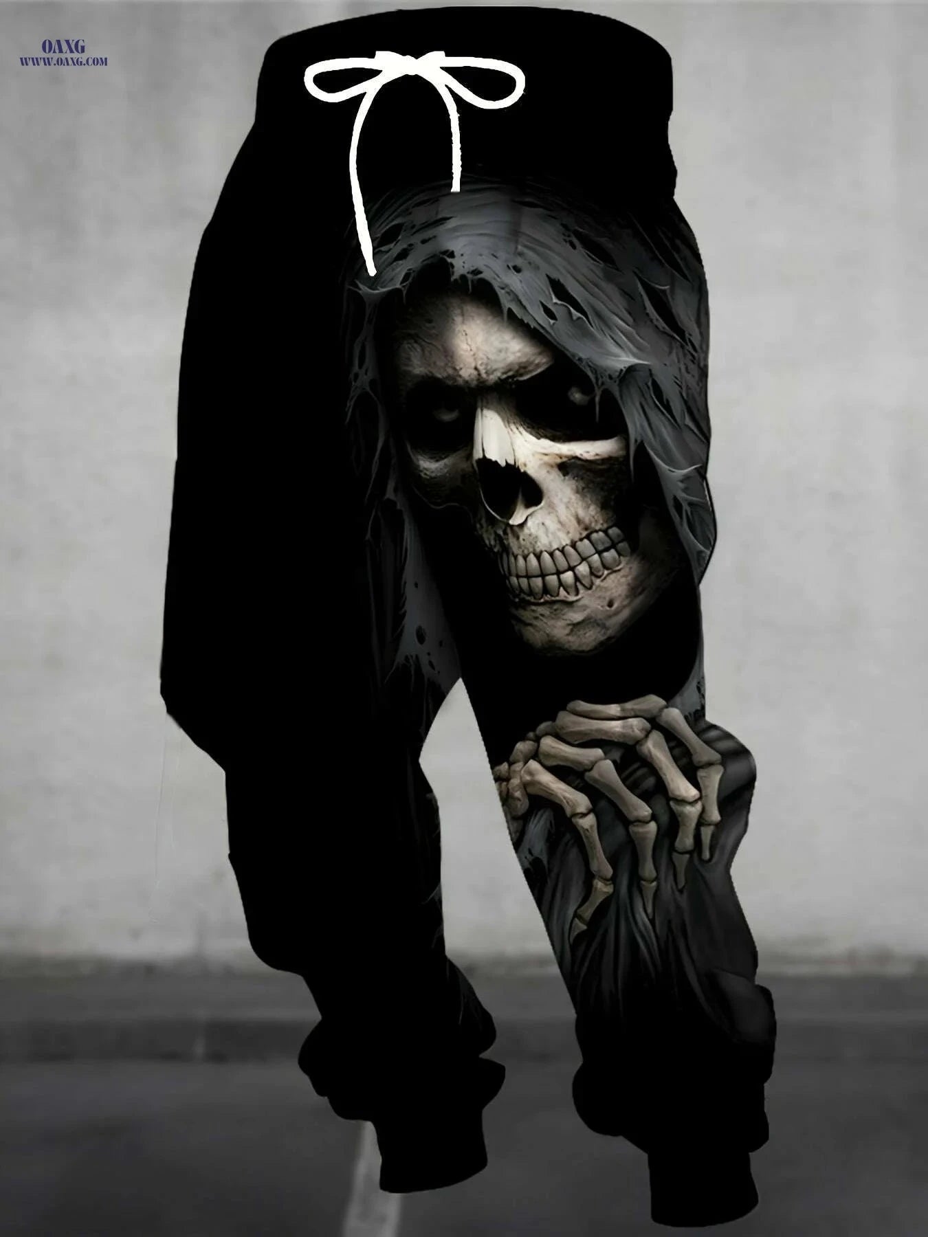Edgy 3D Halloween Skull Joggers - Full-Length Casual Streetwear for Men   OAXG Mixed Color / S