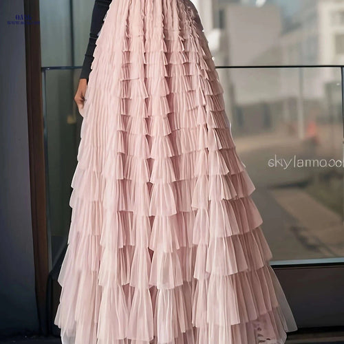 Elegant 18-Layer Cake Skirt Dress - European & American Style   OAXG 
