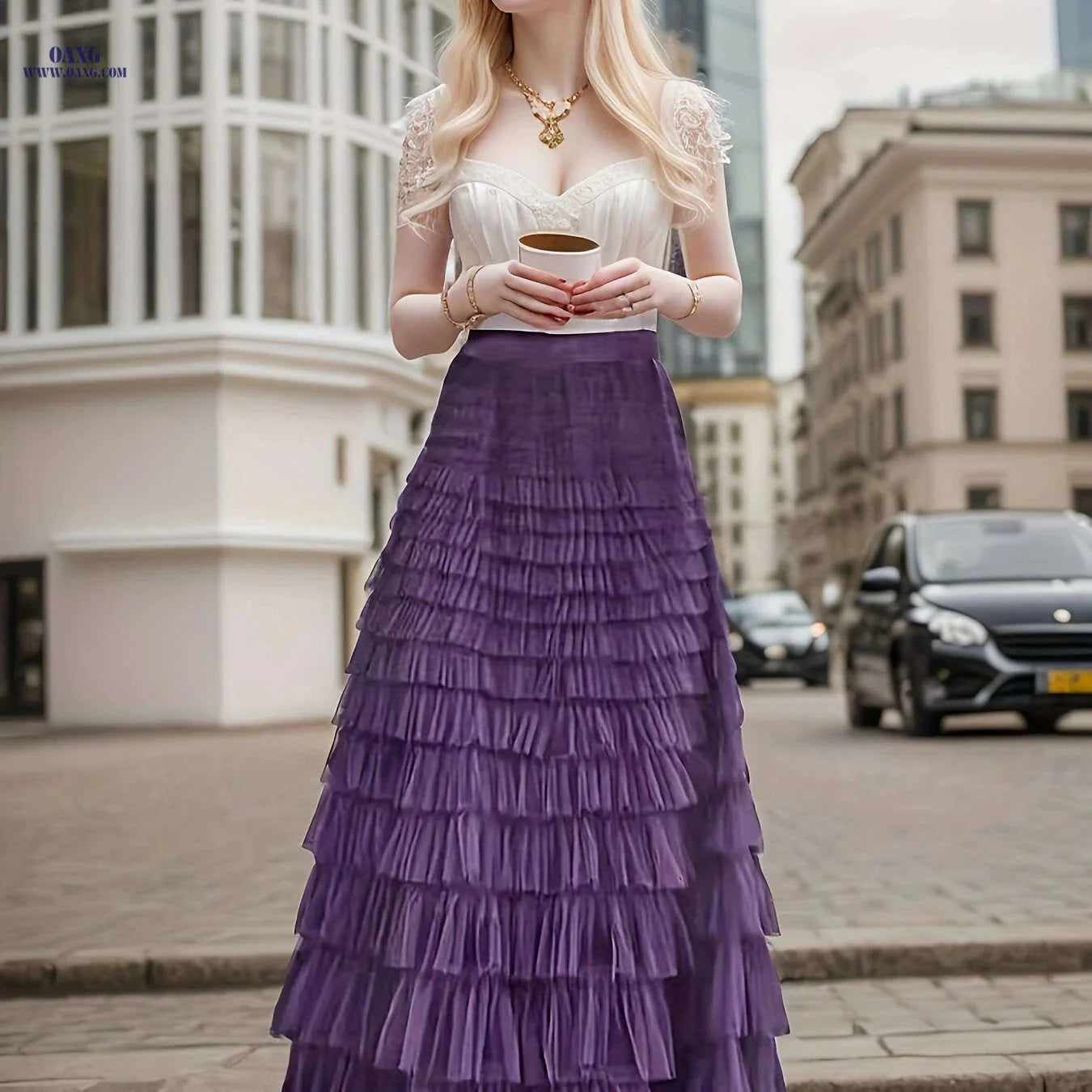 Elegant 18-Layer Cake Skirt Dress - European & American Style   OAXG 