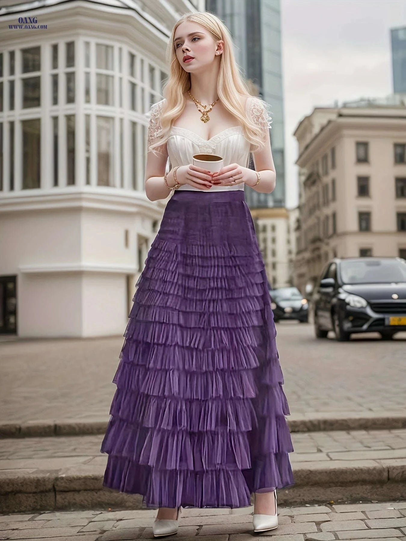 Elegant 18-Layer Cake Skirt Dress - European & American Style   OAXG 