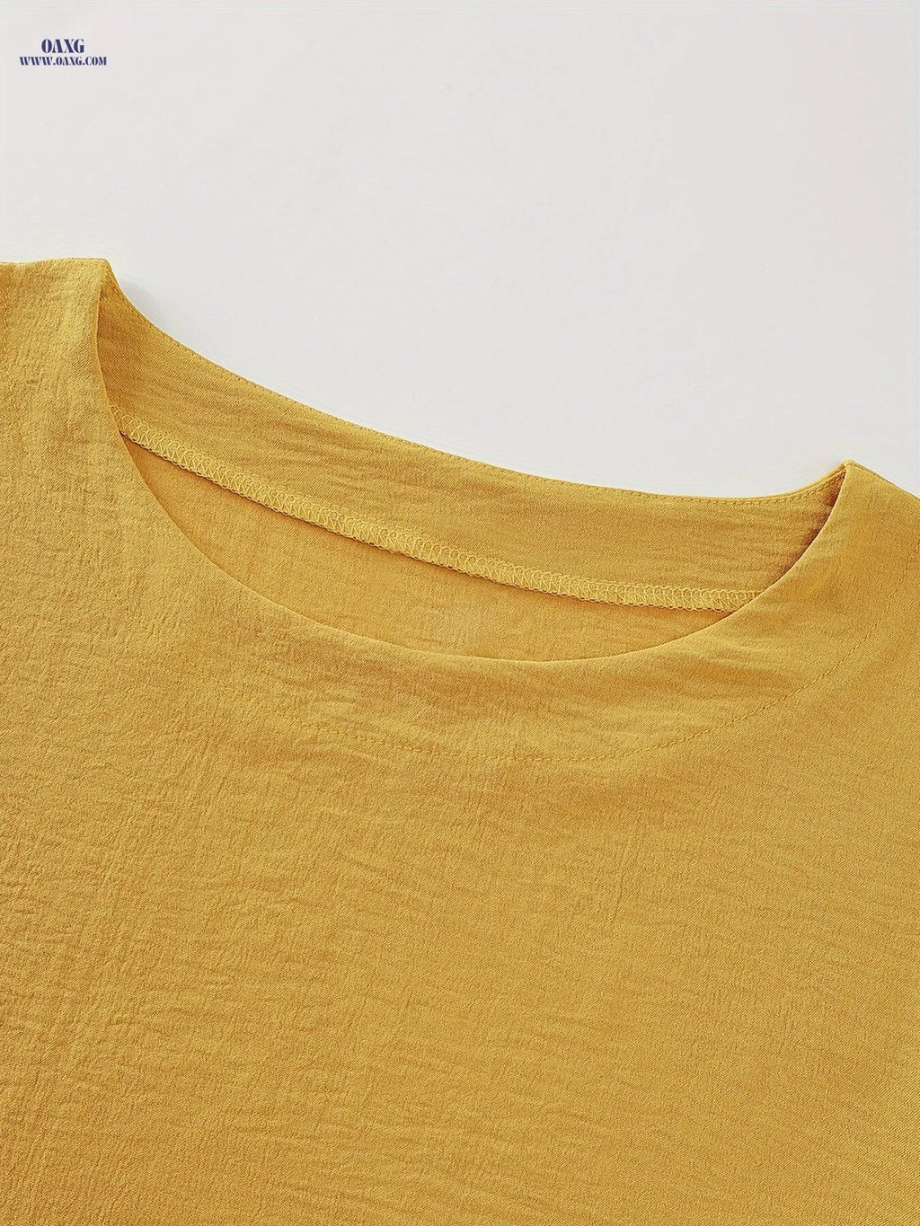 Spring/Summer Women's Top, Abstract Style, Scattered Dandelion Print, Elegant, Mature, Casual, Round Neck, Short Sleeve, Women's Clothing   OAXG Yellow / S