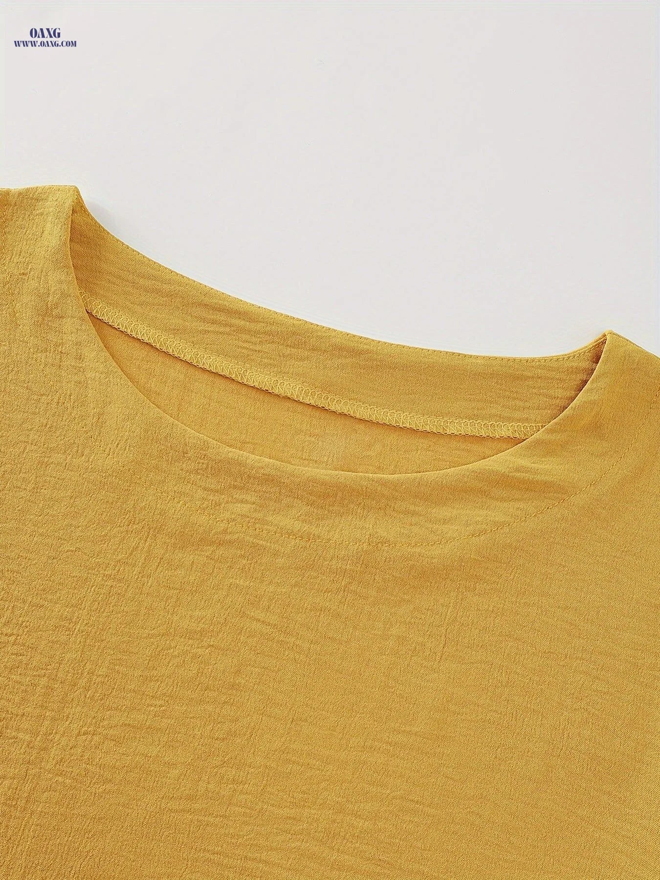 Spring/Summer Women's Top, Abstract Style, Scattered Dandelion Print, Elegant, Mature, Casual, Round Neck, Short Sleeve, Women's Clothing   OAXG Yellow / S