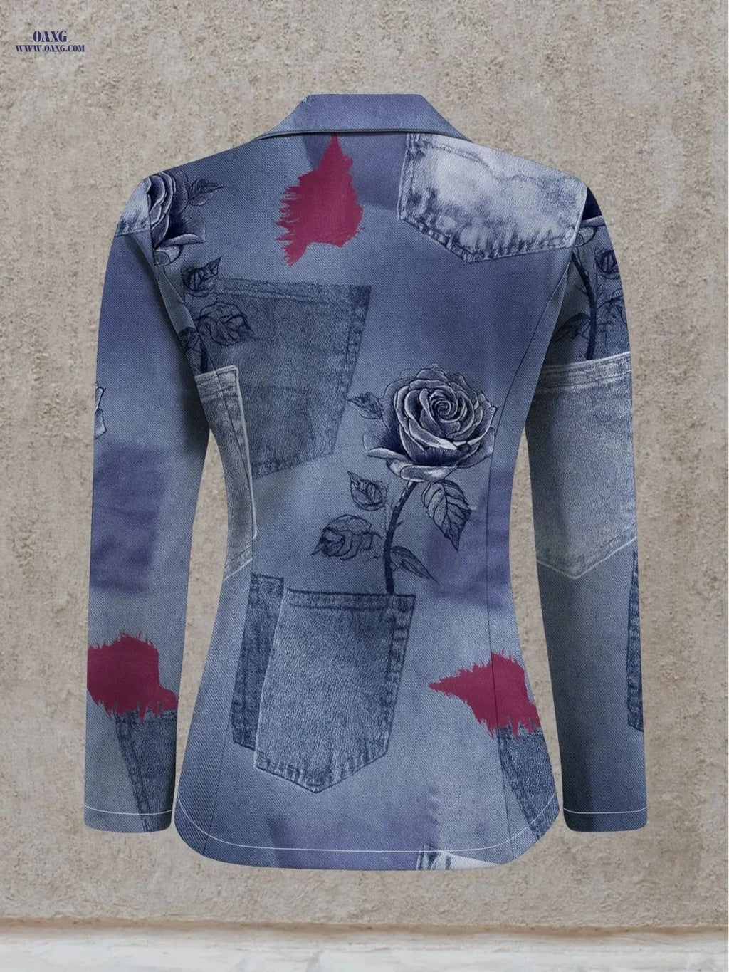 Elegant Autumn Printed Coat - Long Sleeve Casual Women's Outerwear   OAXG Mixed Color / S