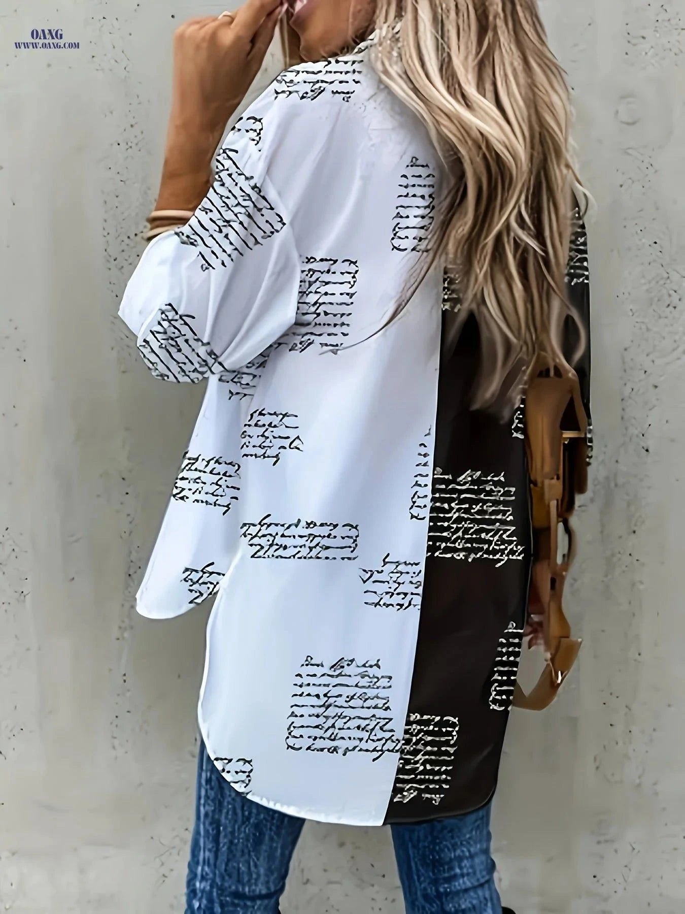 Elegant Black and White Blouse - Versatile Spring/Summer Style   OAXG Mixed colors / S