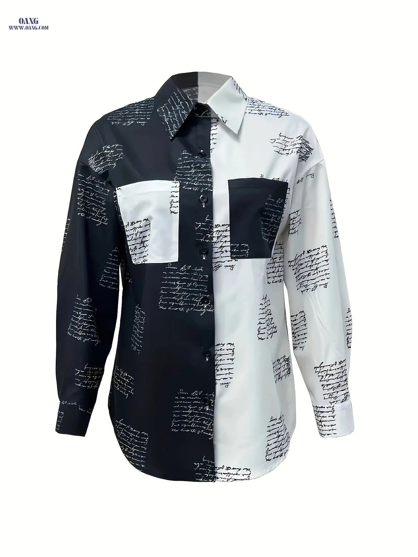 Elegant Black and White Blouse - Versatile Spring/Summer Style   OAXG Mixed colors / S