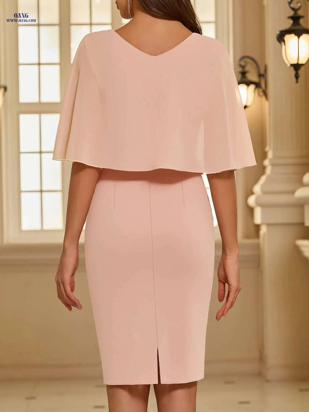Elegant Black Bodycon Midi Dress - Sleeveless Ruched Design for Events   OAXG Pink / S