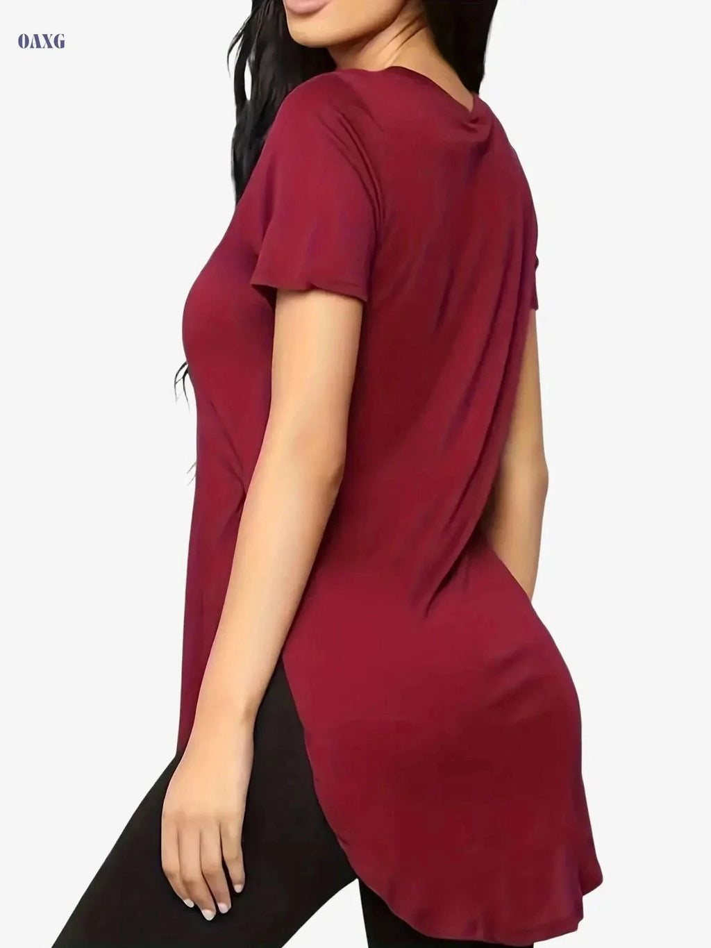 Elegant Black T-Shirt for Women - "Mama Needs Coffee" Print   OAXG crimson / S