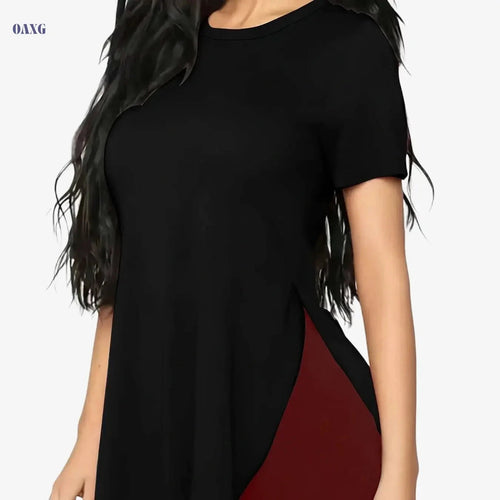 Elegant Black T-Shirt for Women - "Mama Needs Coffee" Print   OAXG crimson / S