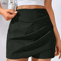 Elegant Black Tulip Skirt - High-Waist, Chic Mini for Casual Wear   OAXG 