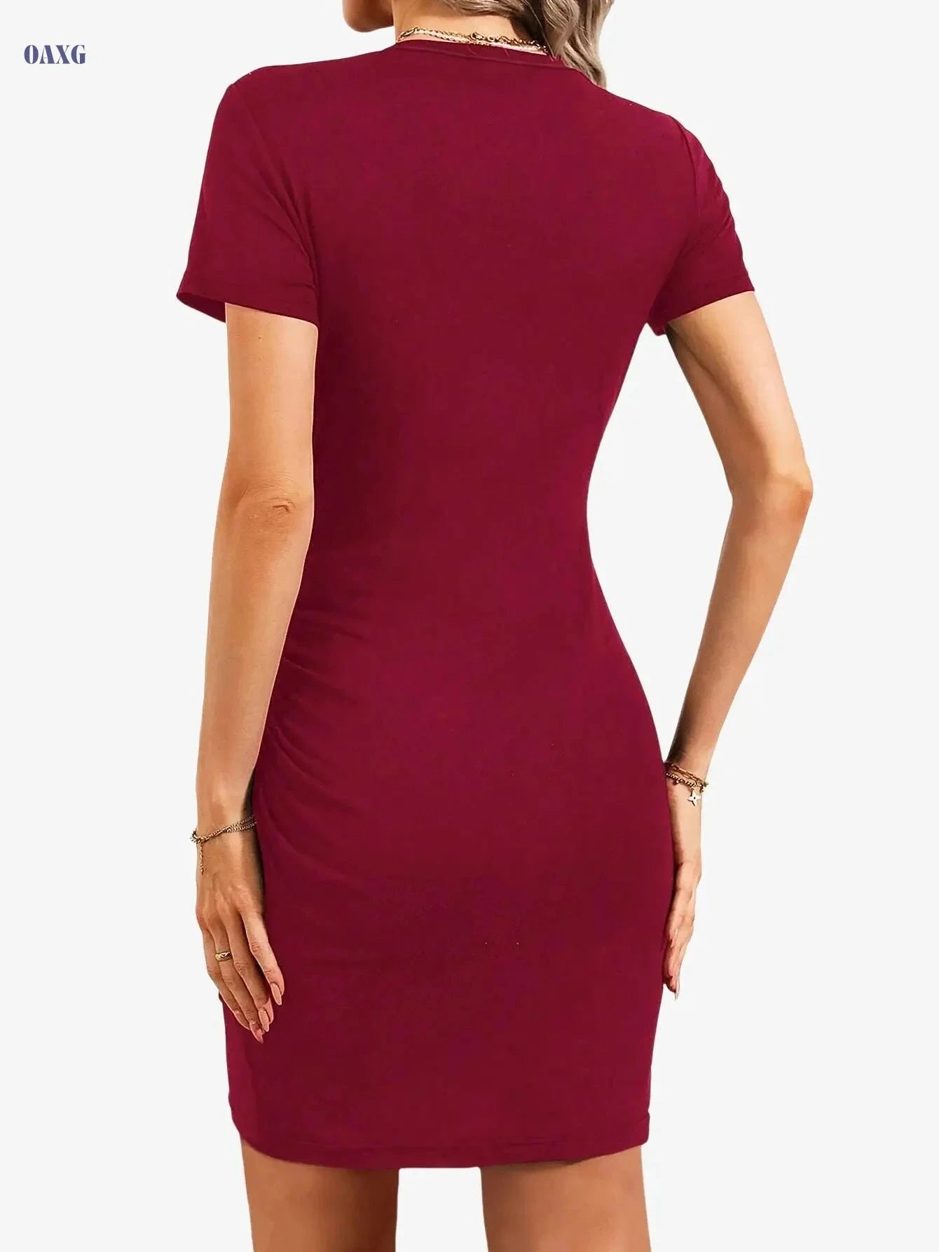 Elegant Bodycon Jumpsuit - Artistic Print, Round Neck, Breathable Fabric   OAXG 