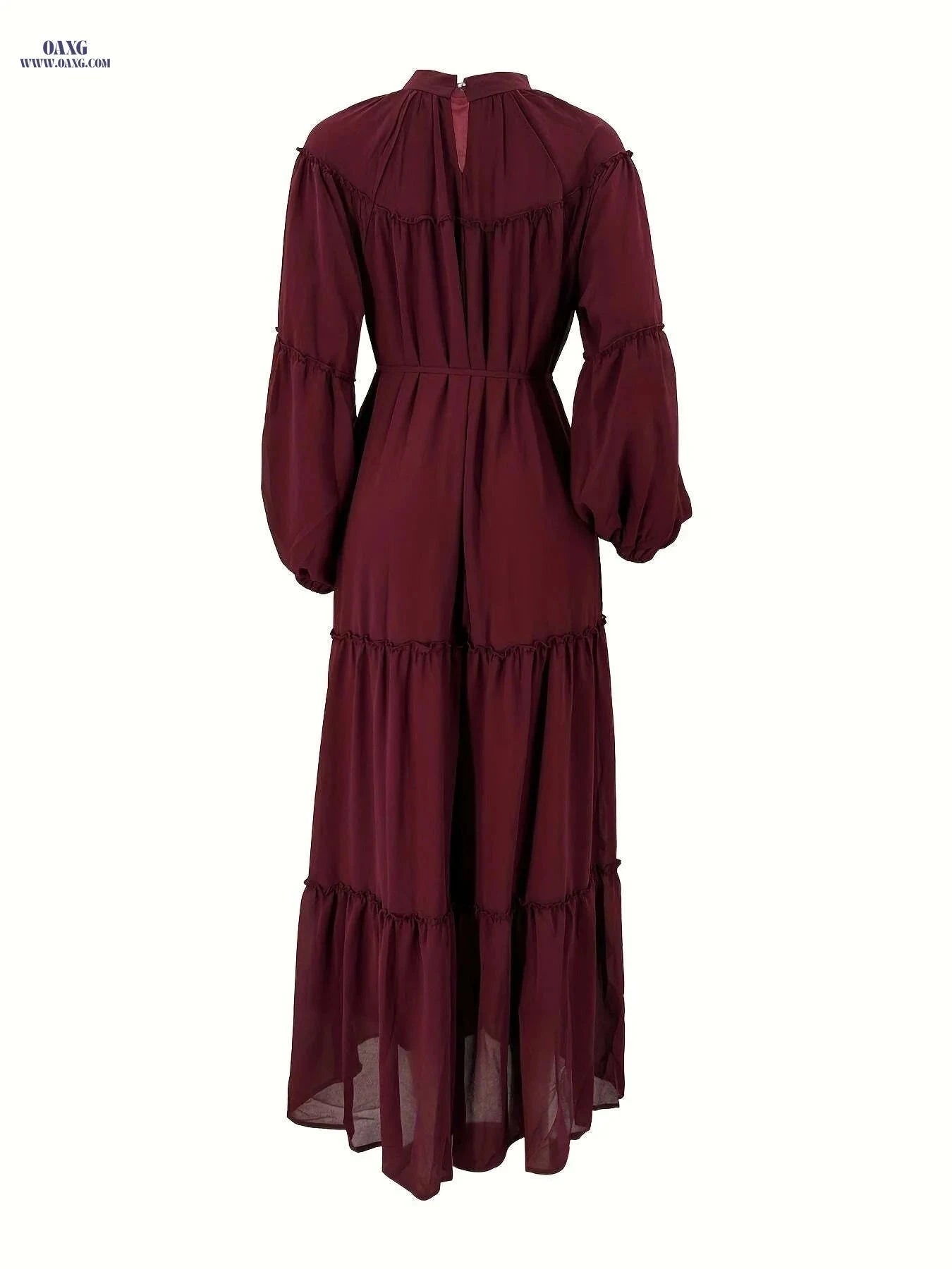 Elegant Burgundy Abaya Dress - Modest Full-Length Hijab Gown   OAXG Pink Color / S