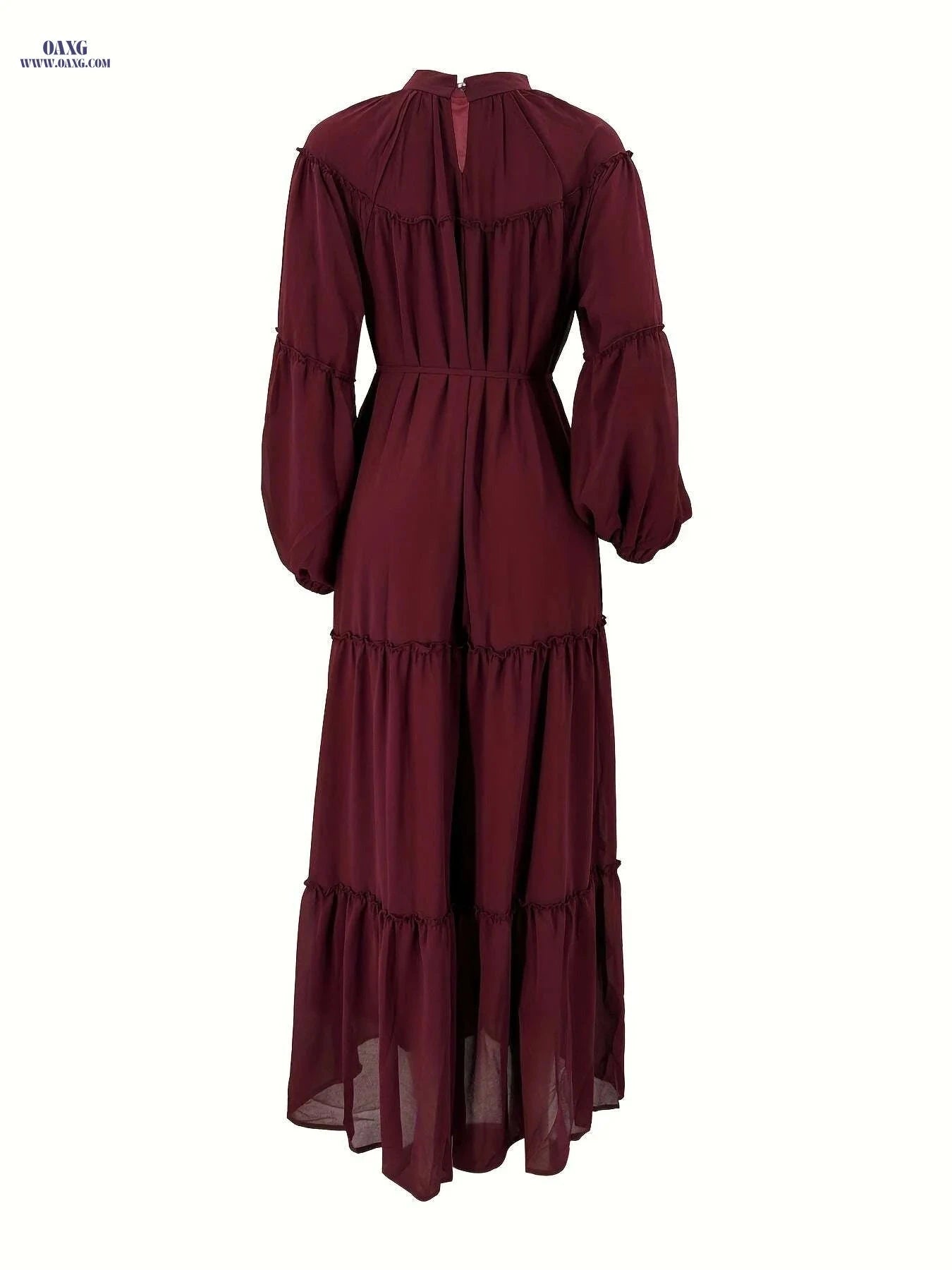 Elegant Burgundy Abaya Dress - Modest Full-Length Hijab Gown   OAXG Pink Color / S