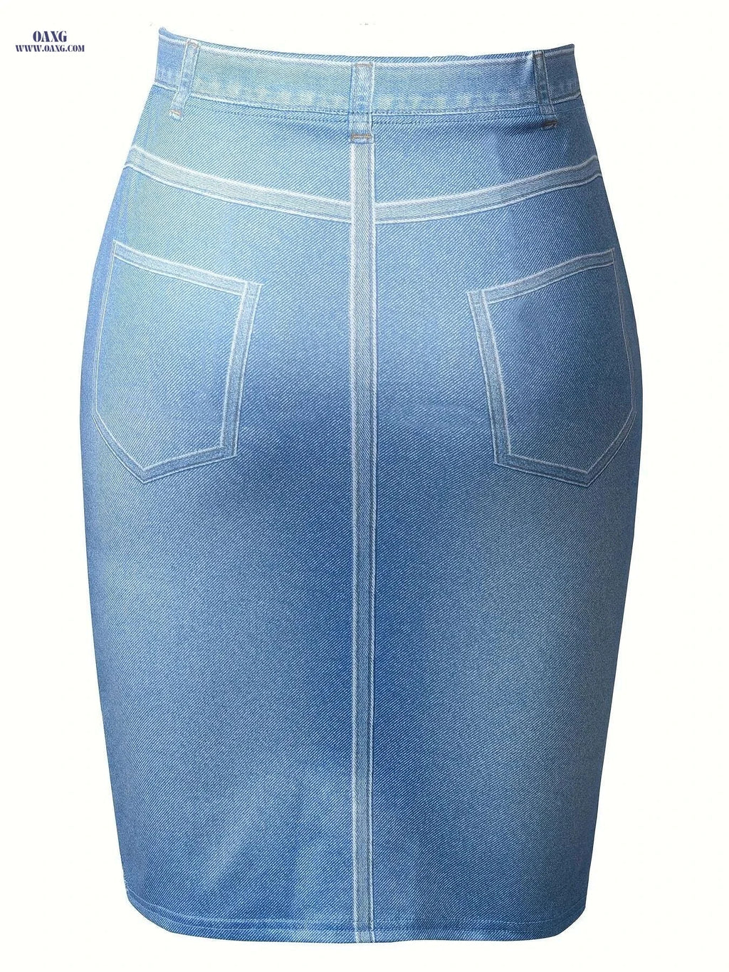 Elegant Butterfly Print High Waist Skirt - Casual Spring Style   OAXG Navy Blue / S