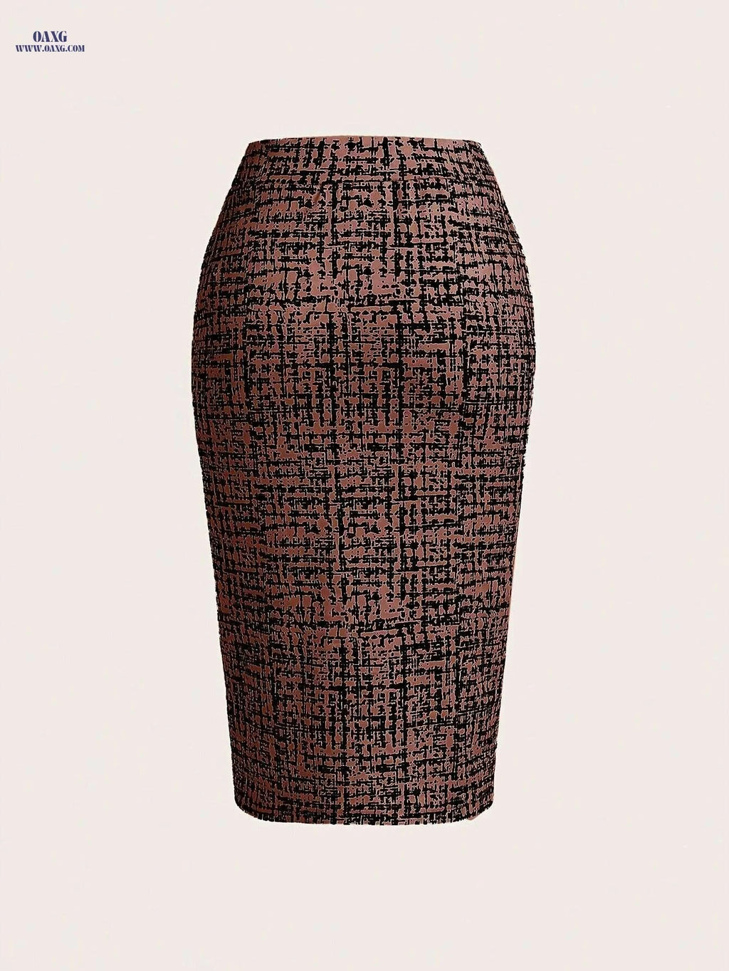 Elegant Buttoned Slit Pencil Skirt - Perfect for Spring & Fall Seasons   OAXG Black And White / S