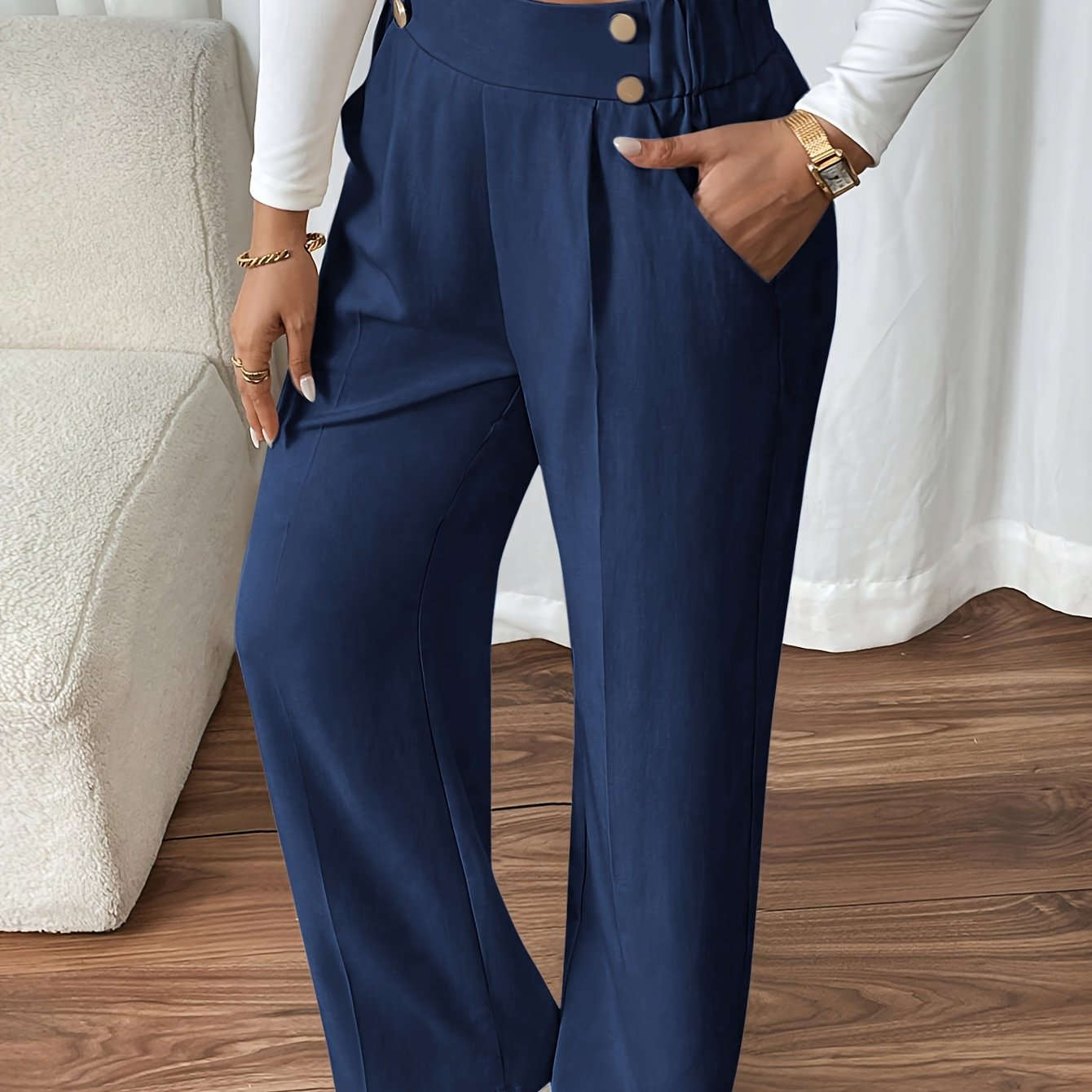 Elegant Casual Minimalist Women's Long Pants - All-Season Comfort   OAXG 