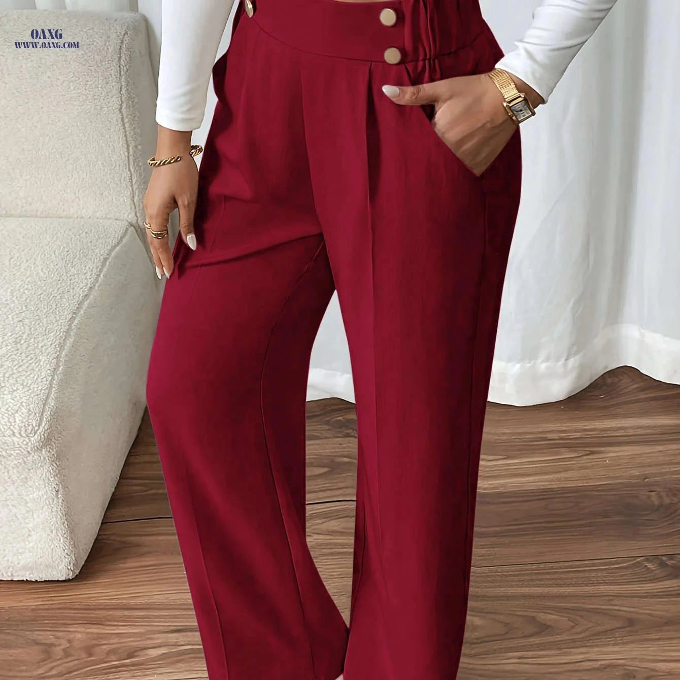 Elegant Casual Minimalist Women's Long Pants - All-Season Comfort   OAXG 