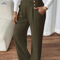 Elegant Casual Minimalist Women's Long Pants - All-Season Comfort   OAXG 