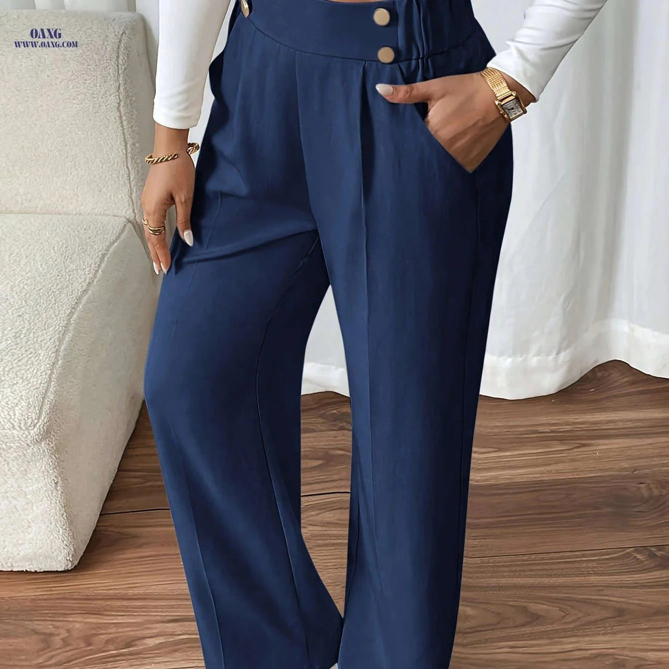 Elegant Casual Minimalist Women's Long Pants - All-Season Comfort   OAXG 