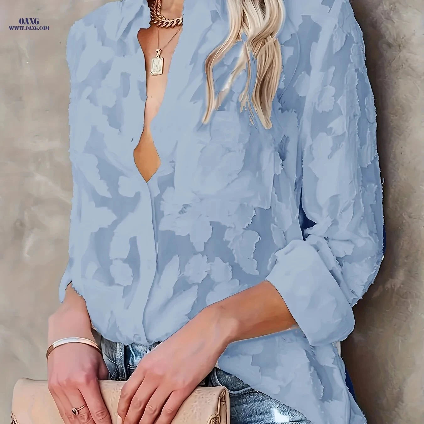 Elegant Classic Jacquard Open Front Shirt - Td030118 for All Seasons   OAXG Lemon Yellow / S