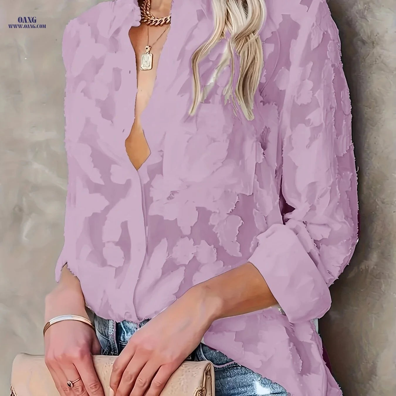 Elegant Classic Jacquard Open Front Shirt - Td030118 for All Seasons   OAXG Lemon Yellow / S