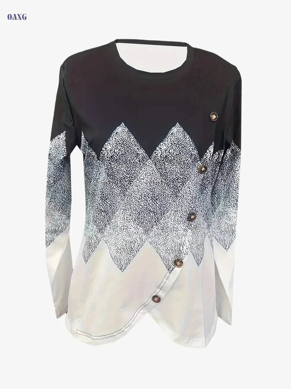 Elegant Color Block Crew Neck T-Shirt - Women's Casual Spring Style   OAXG 