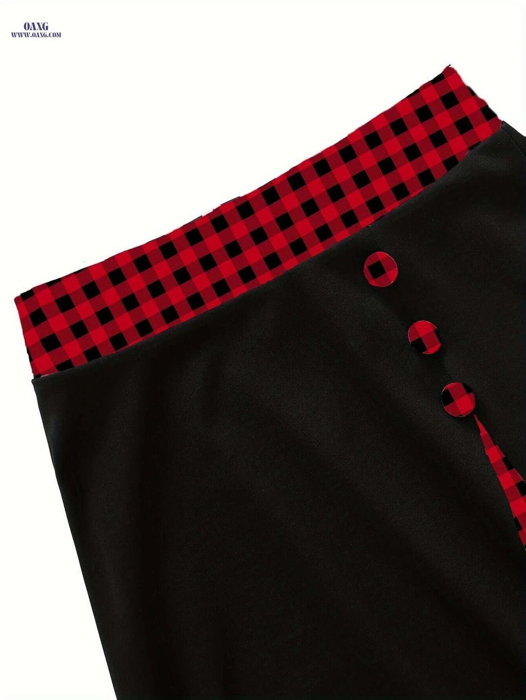 Elegant Color Block High Waist Midi Skirt - Women's A-Line Style   OAXG 