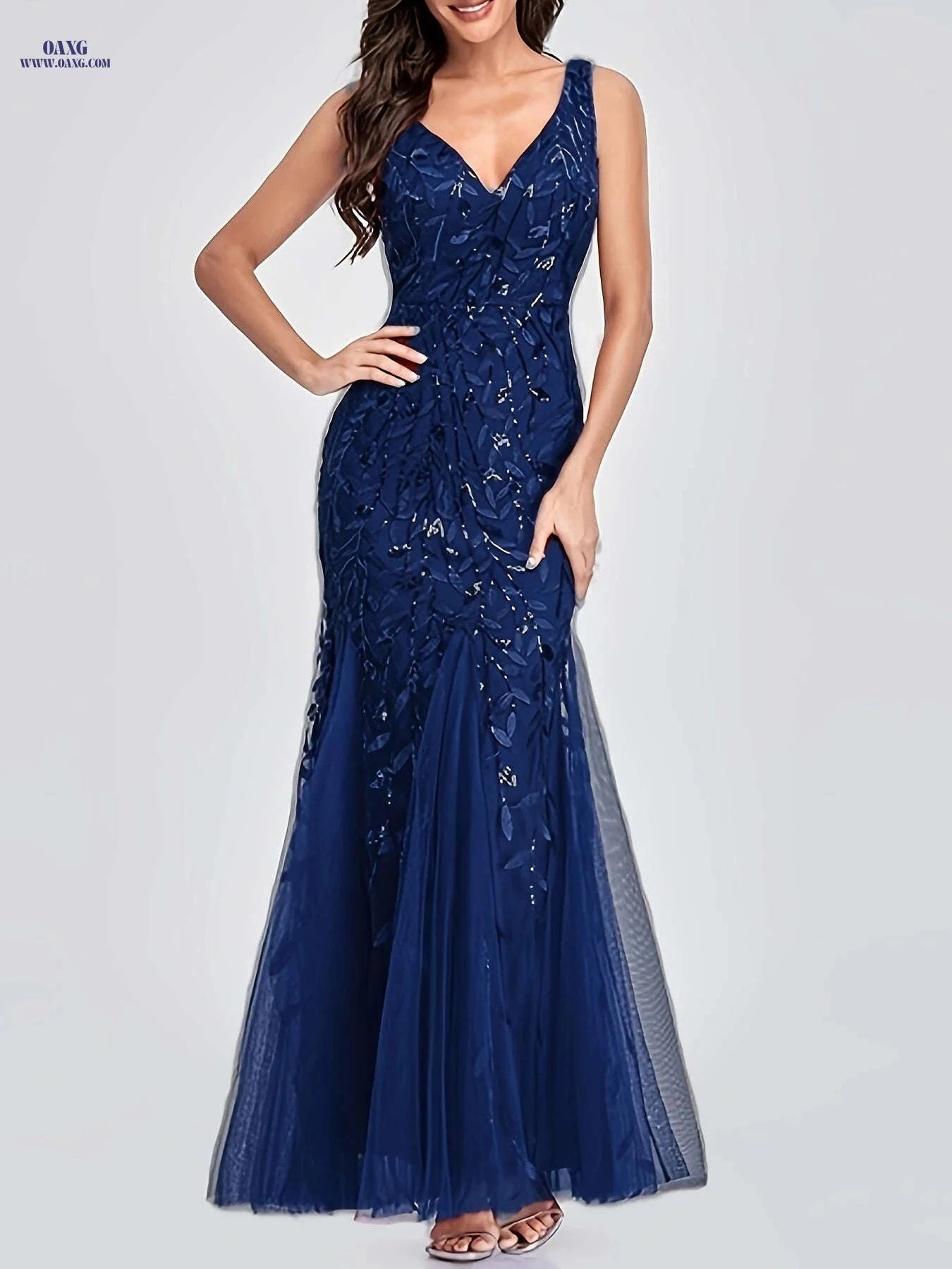 Elegant Evening Dresses - Mermaid Skirt, Sleeveless V-neck Design   OAXG 