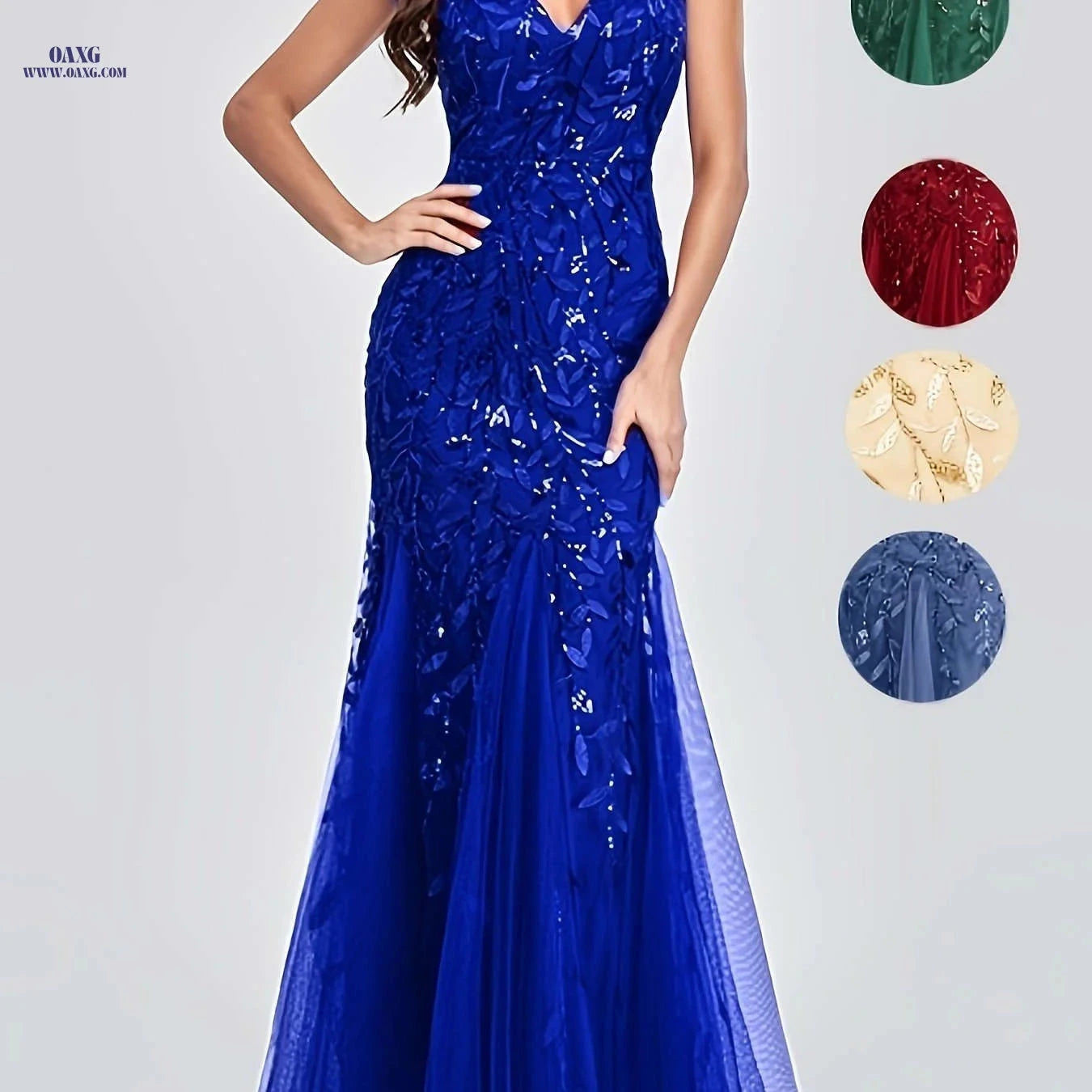 Elegant Evening Dresses - Mermaid Skirt, Sleeveless V-neck Design   OAXG 