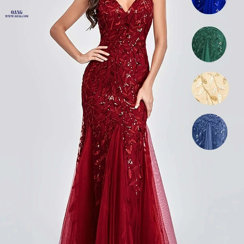 Elegant Evening Dresses - Mermaid Skirt, Sleeveless V-neck Design   OAXG 
