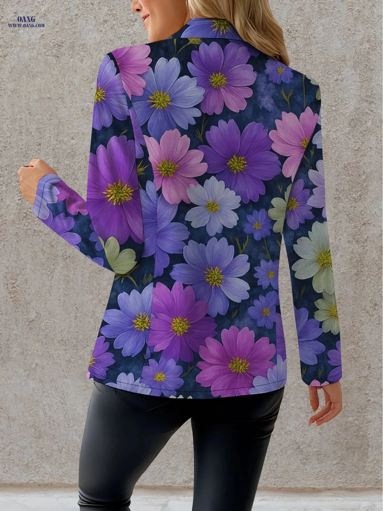 Elegant Floral Blouses for Women - Fall Fashion Outdoor Styles   OAXG Mixed colors / S