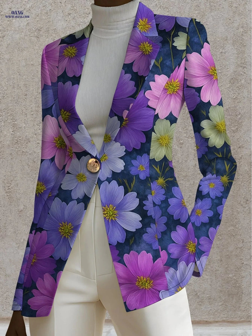 Elegant Floral Blouses for Women - Fall Fashion Outdoor Styles   OAXG Mixed colors / S