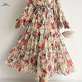 Elegant Floral Long Sleeve Kaftan Dress - Casual Maxi for All Seasons   OAXG 