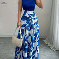 Elegant Floral Print A-Line Maxi Dress with Pockets for Summer   OAXG 