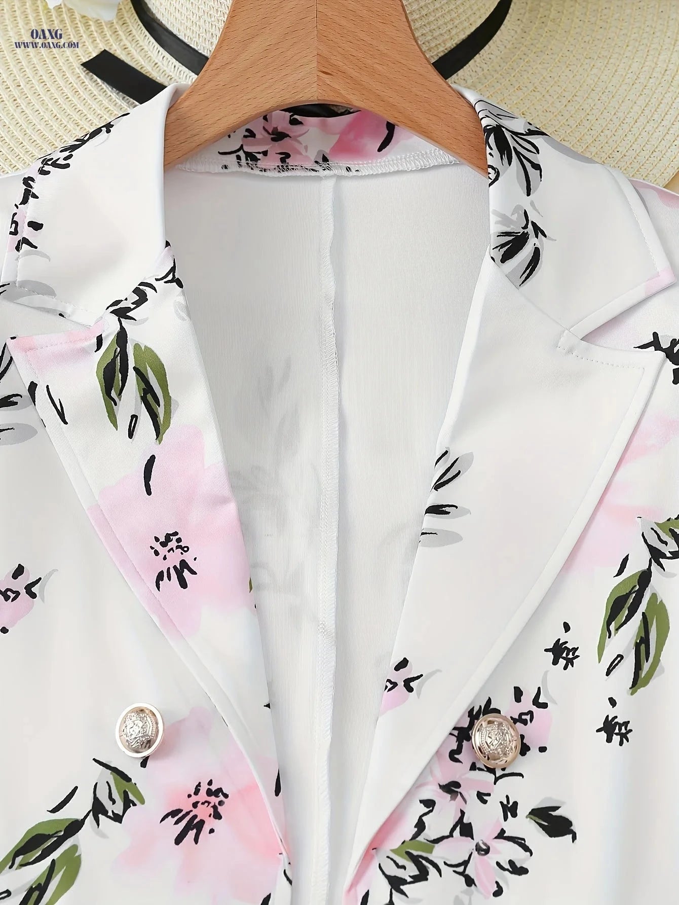 Elegant Floral Print Button Front Skirt Set - Women's Spring Style   OAXG White / S