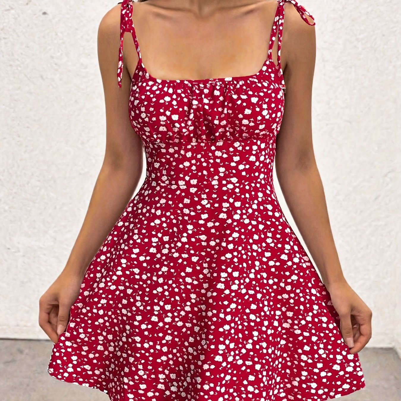 Elegant Floral Print Cami Dress - Sleeveless Midi for Women   OAXG Black / XS