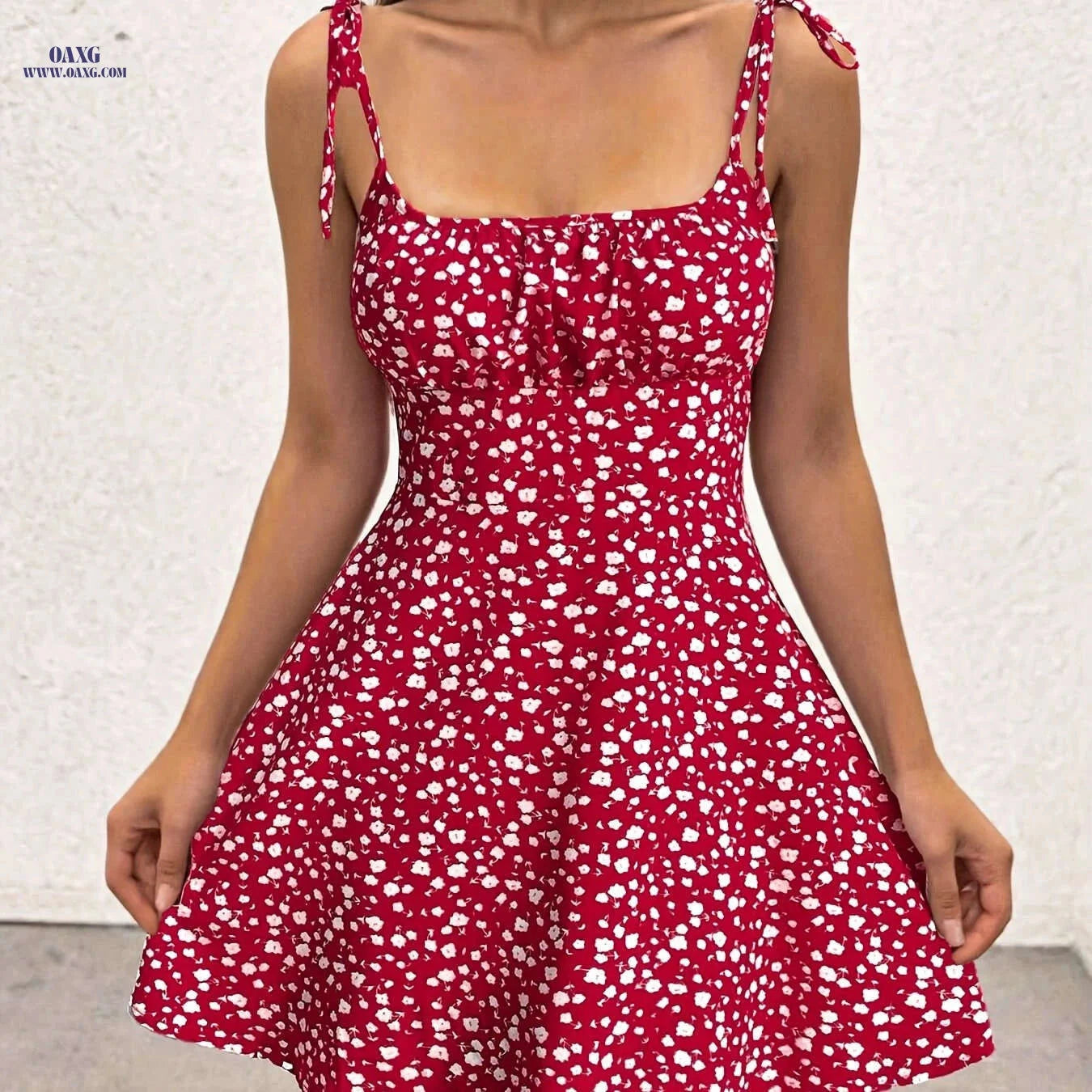 Elegant Floral Print Cami Dress - Sleeveless Midi for Women   OAXG 